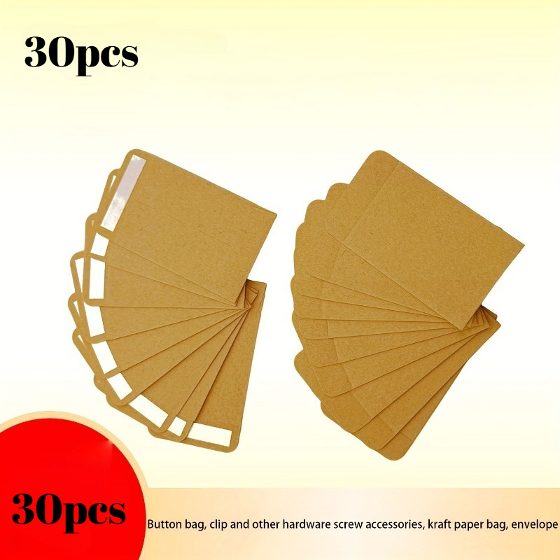 TEMU Gift For Her/him 30pcs Hardware Screw Accessory Bag Sample Bag With Self-adhesive Paper Small Paper Bag Envelope Can Hold Small Items