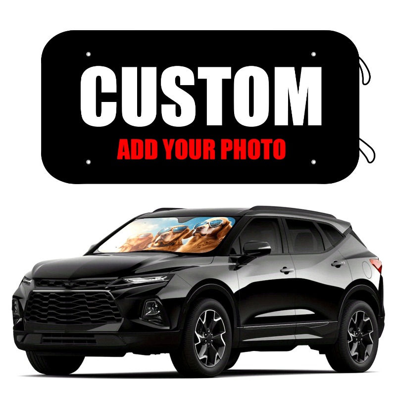 TEMU 1 Personalized Car Windshield Sunshade With Custom Photo And Additions, Uv-resistant Sunshade For Front Window, Suitable For Cars, Trucks, And