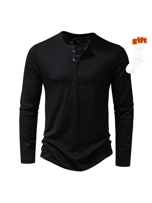 imagem do item camiseta henley vintage masculina, 65% poliéster (poliéster 35%), lavável à mão, não lavável a , redonda comprida, e , base casual para a dia, meias inclusas