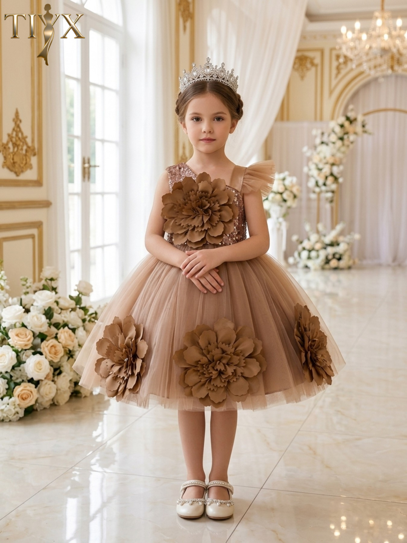kids brown dress sold on Temu United States