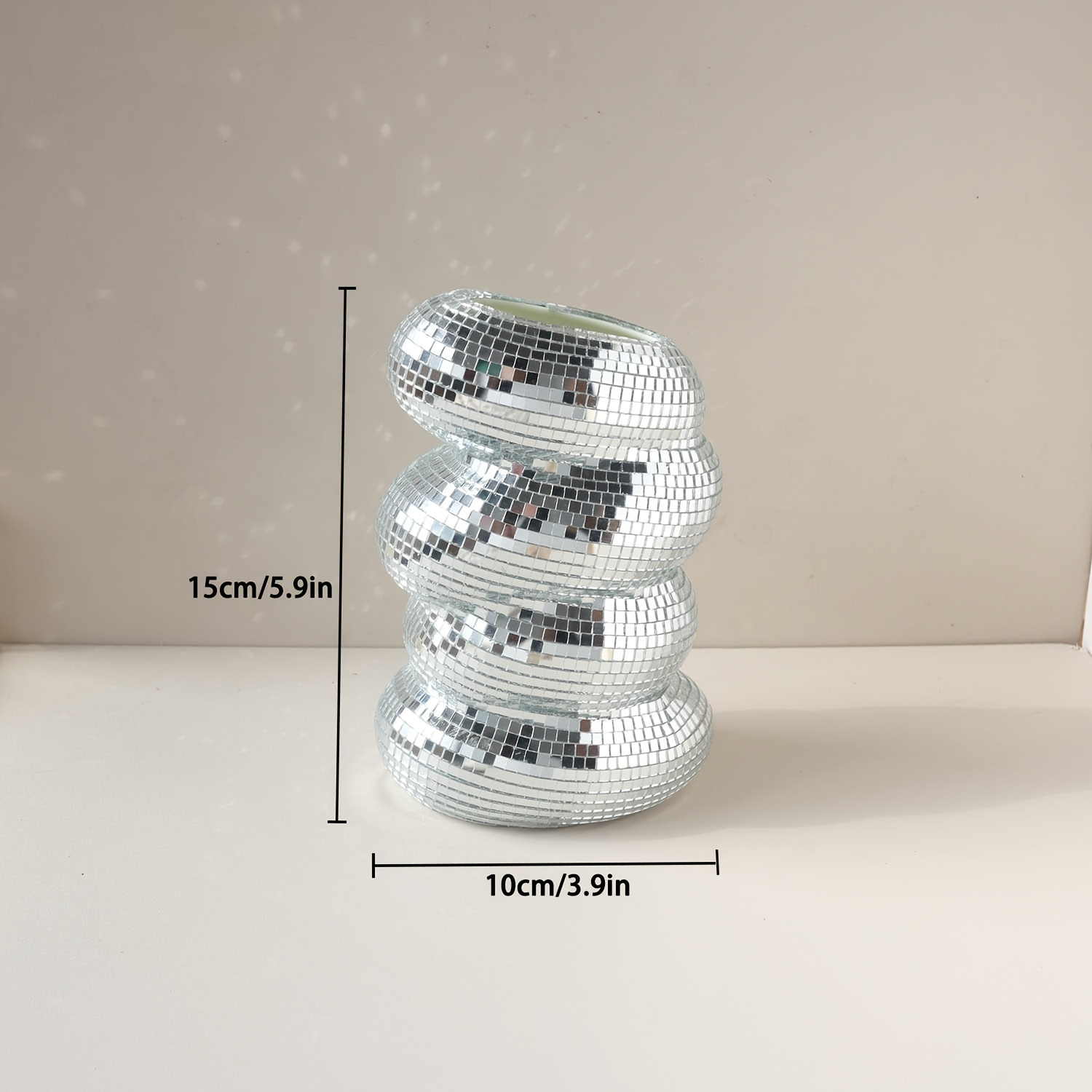 E-shop Multifunktionaler Vase- und Stifthalter im Disco-Stil – Multifunktionaler Make-up Pinselhalter, Glaszylinder, geeignet für Innen- und