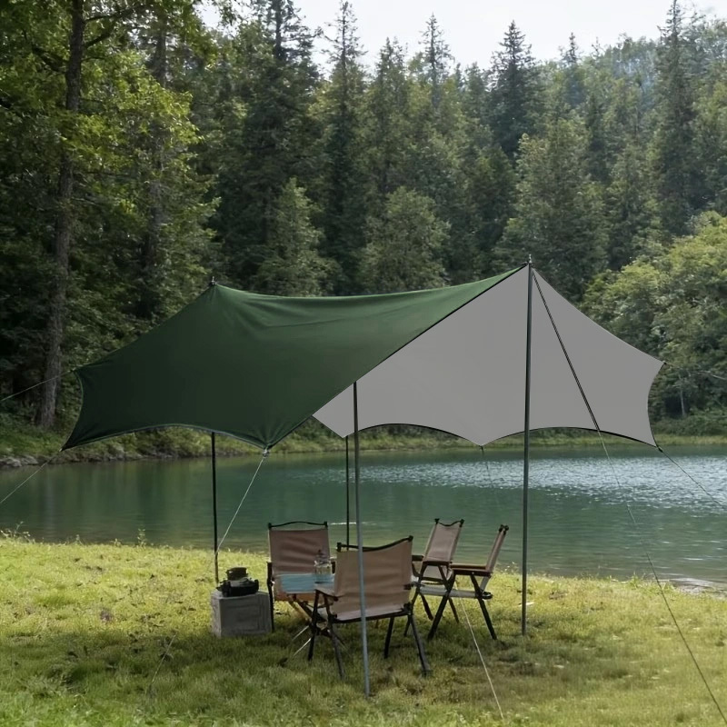 TEMU Multi-functional Tarps, Double-sided Waterproof Polyethylene Fabric With Metal Eyelets For Easy Fixing, Suitable For Camping, Trucks And