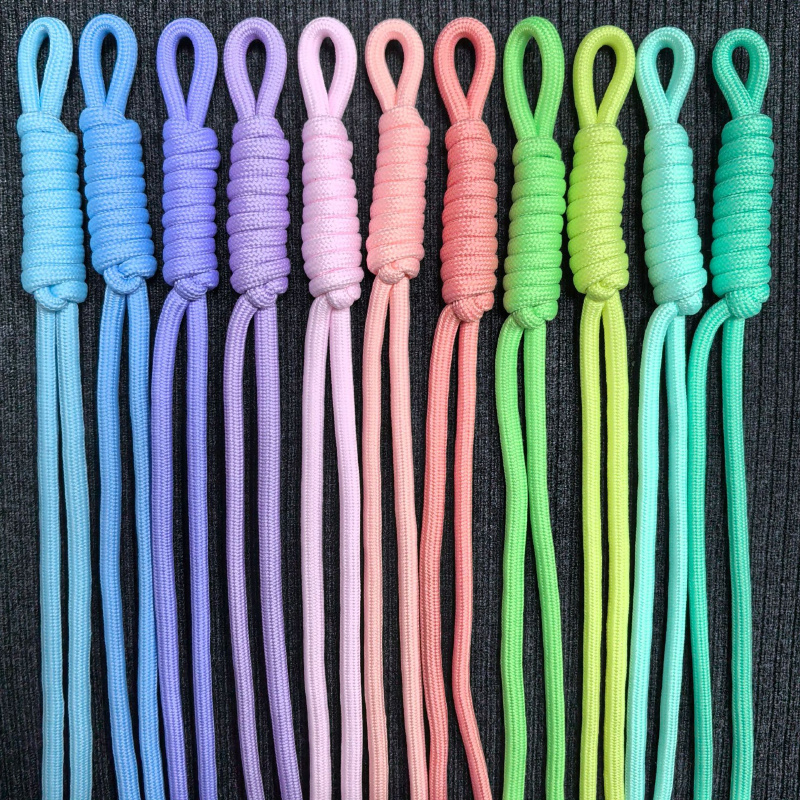 Image of 15pcs Random Color Paracord Keychain, 6-11 Strand Paracord Braided Cord Bag Charm, With Beads For Use As A Wallet Or Handbag Decorative Accessory
