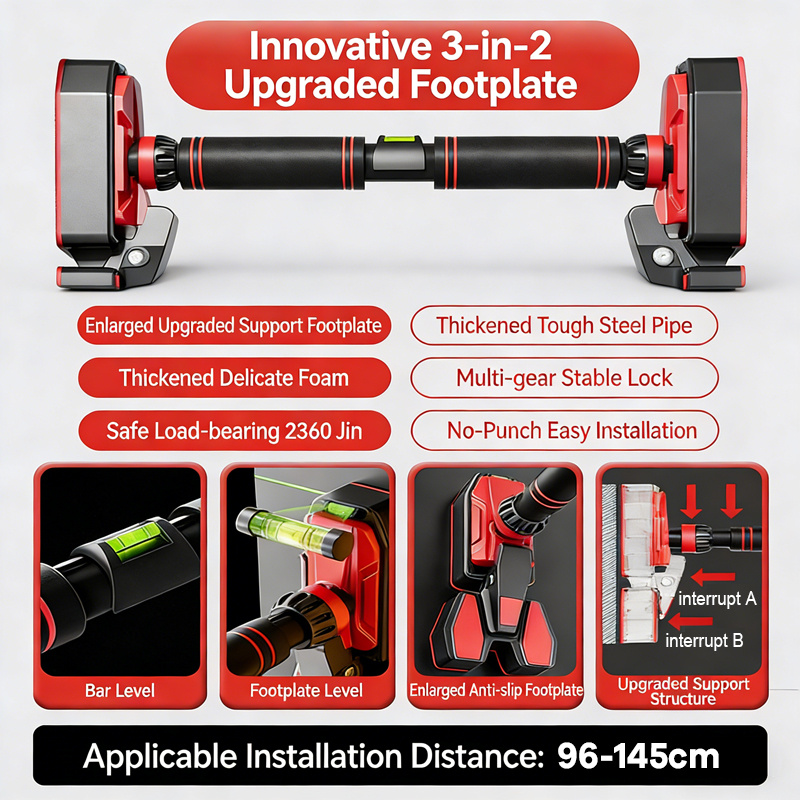 Image of A Pull-up Bar With High Weight Capacity And Wide Support Pads, Suitable For Home Gym Strength Training