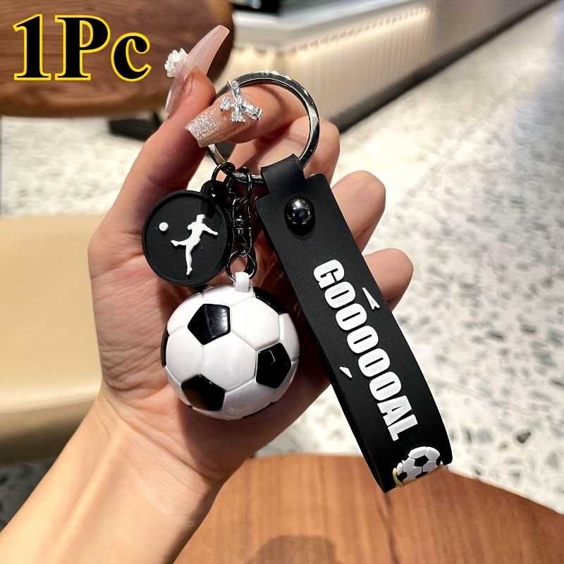 TEMU Porte-clés Ballon de Foot pour Fans, Pendentif Sportif pour Sacs, Sacs à Dos & Clés de Voiture, Cadeau Tendance pour