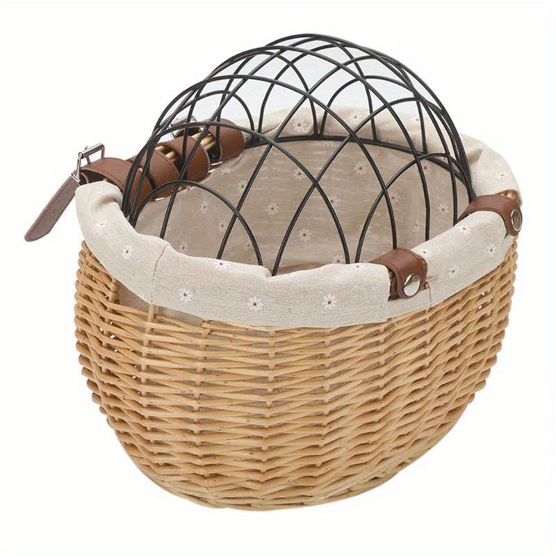 Pets Dog Bicycle Front Basket Handlebar Baskets For Bikes Camping Wood, Shelf Baskets