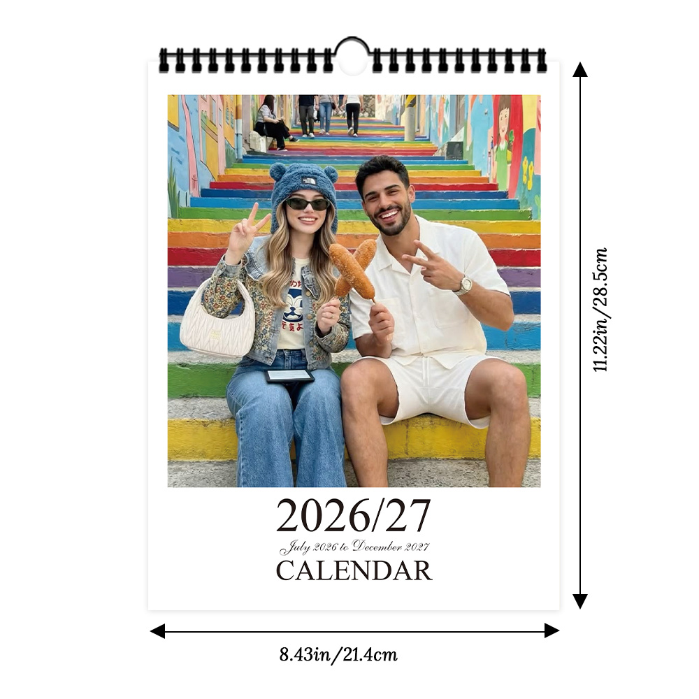 TEMU 1pc 1pcs Personalized Photo Calendar - Custom Photo Wall Planner With Dates Suitable For Christmas, Weddings, New Year Gifts, Monthly Hanging