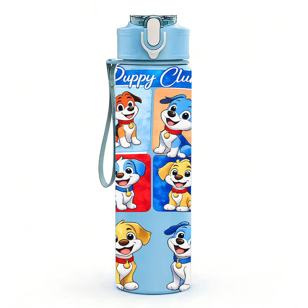 TEMU 1pc Little , Bouteille d' en plastique colorée de 750 ml, Impression mignonne, Anti-fuite avec couvercle pop-up, pour les sports de , le fitness