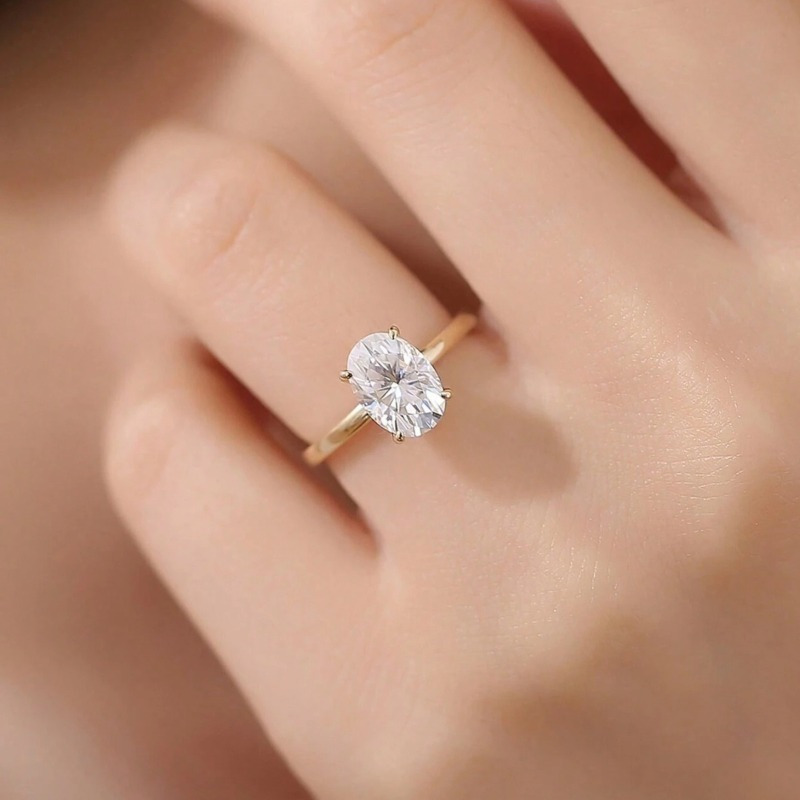 Women's 1/2 Carat Exquisite Moissanite Oval Ring, Luxurious Design