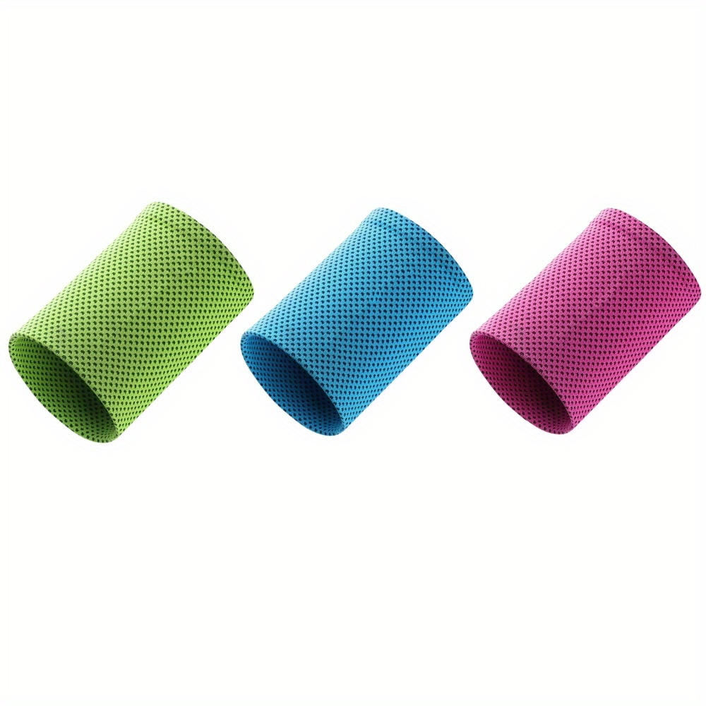 TEMU 3pz Fascia da Polso Rinfrescante in Microfibra, Asciugamano da Polso Rinfrescante ad Asciugatura Rapida per Rimozione del Calore per Yoga Tennis