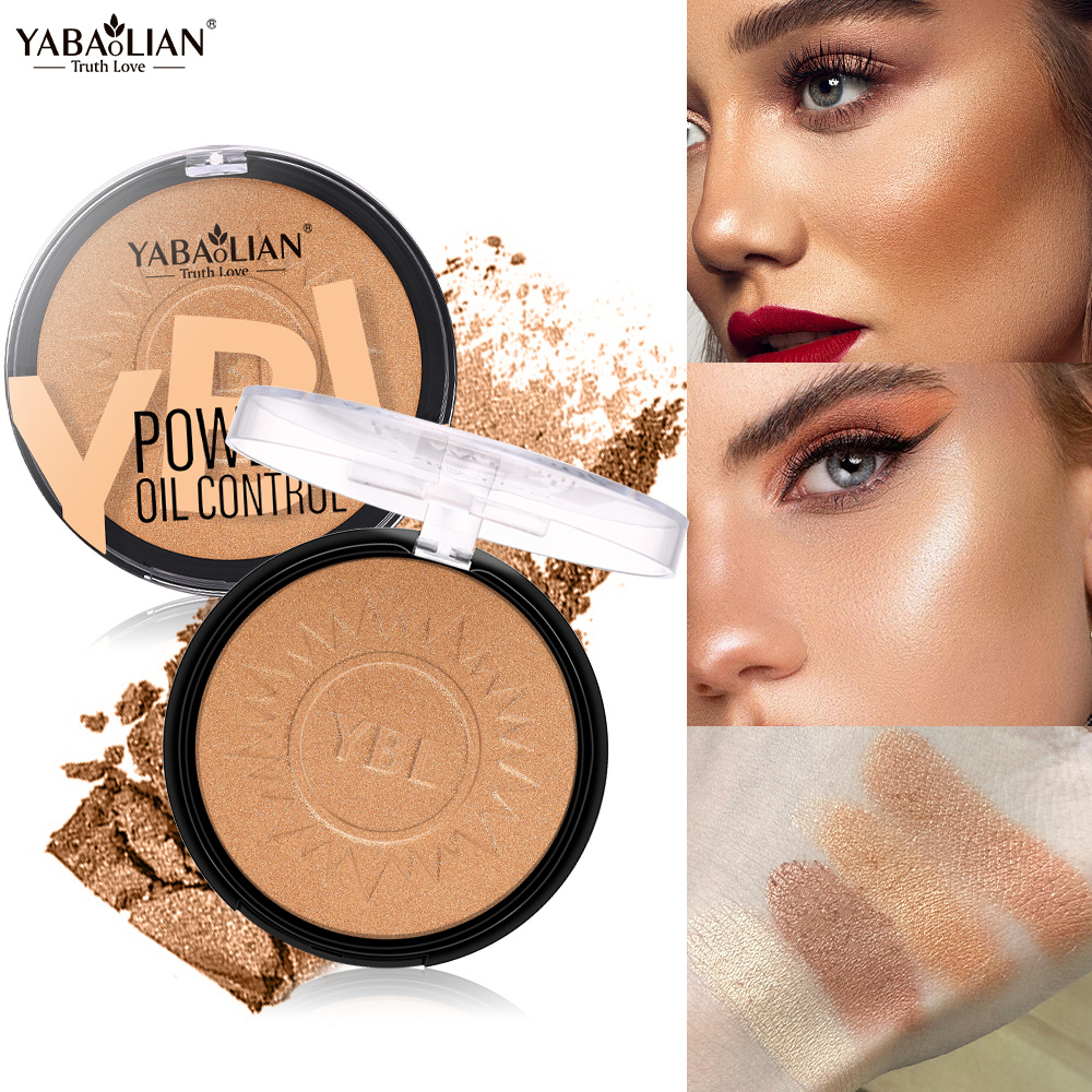 YABAOLIAN Wheat Pearlescent Powder with Glitter, Earth Bronzing Powder, Dark Brown Powder, Shadow Contour Contouring Highlighter Finishing Powder for Music Festival Y8044)