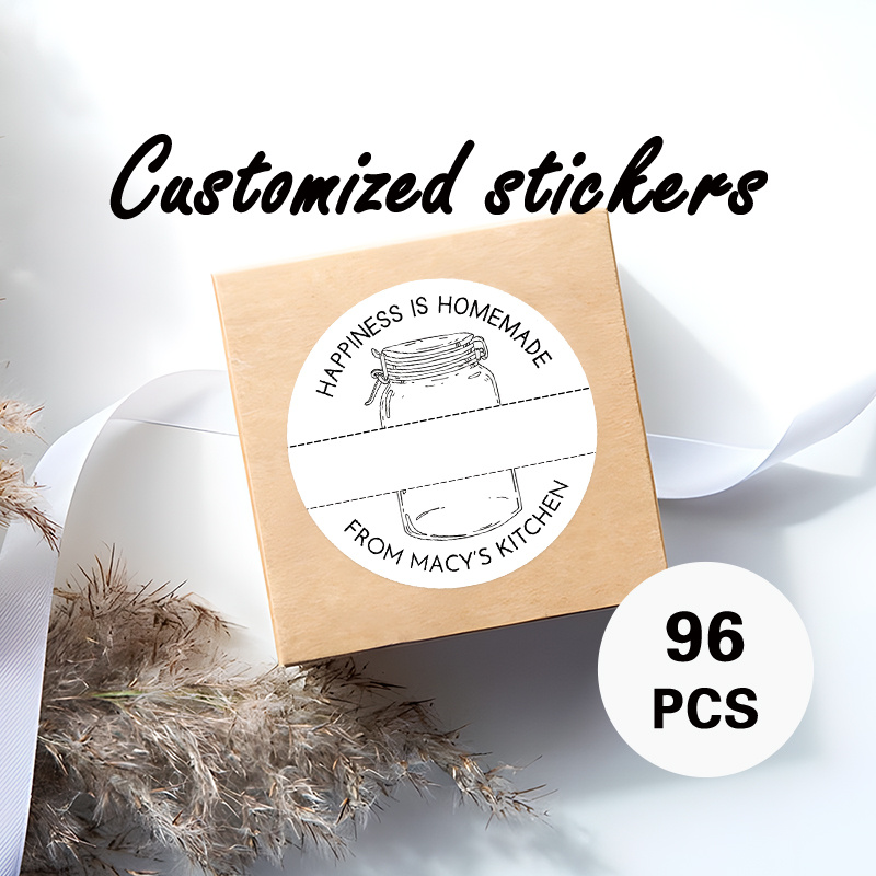 TEMU Set Of 96 Diy Circular Stickers That Customized With Text And More. Features A Easy Design Stating ' Homemade'. Suitable For Labeling Items,