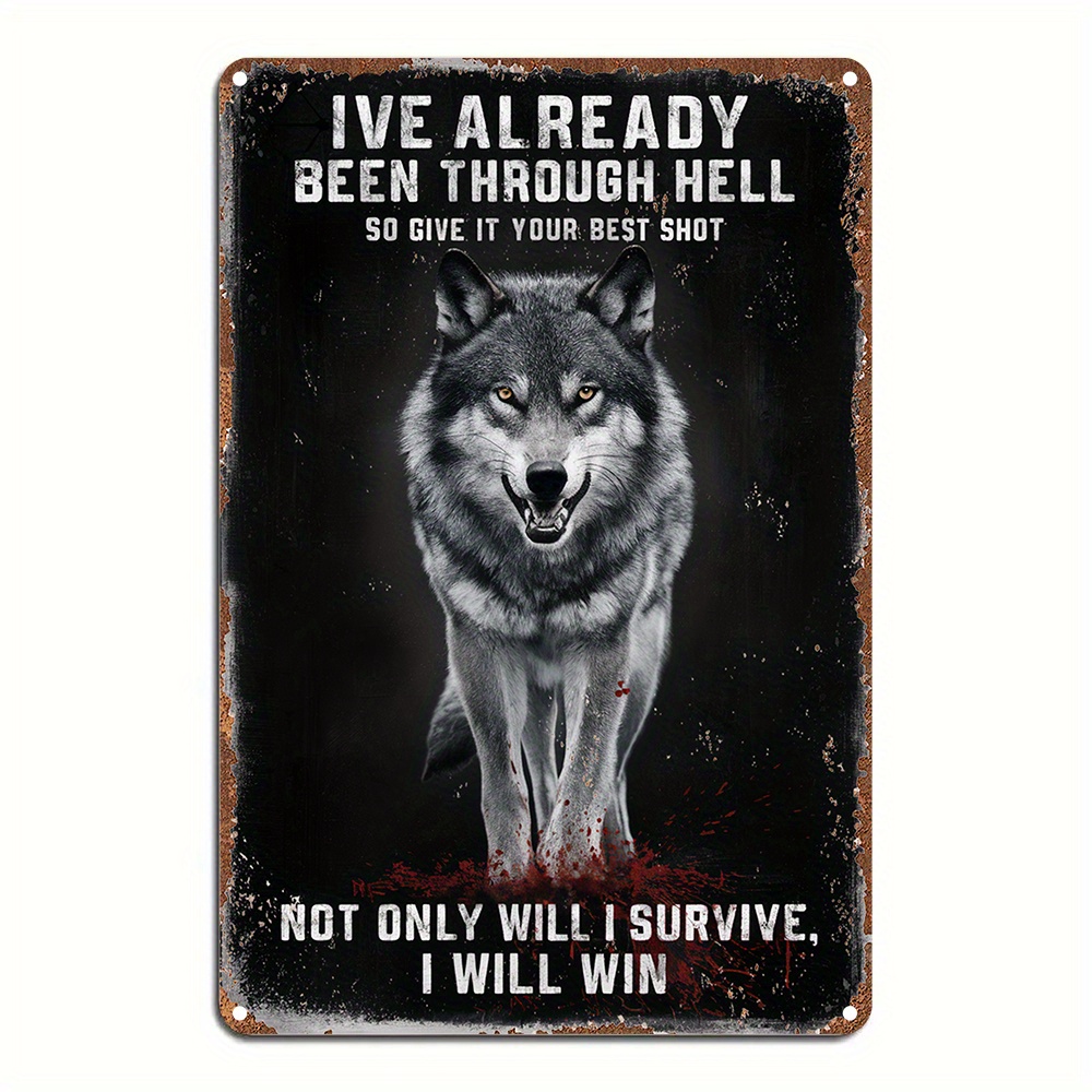 TEMU 2d Flat, 2d Plane - 2d Design Inspirational Wolf Themed Wall Art, Perfect For Home Decor In Cafes, Kitchens, Clubs, And Bars. An Ideal Gift For