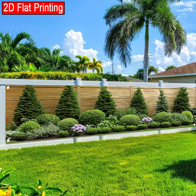 E-shop 2D Flat - 2D Flat - 2D Flat . Rechtwinkliges Garten Holzzaun Banner für Kletterpflanzen Design Flaggen (1) Muster Polyester Banner Rasen- und