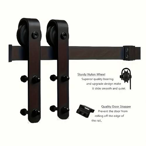 complete set of barn door sliding door track pulley set and accessories for bathroom kitchen partition doors