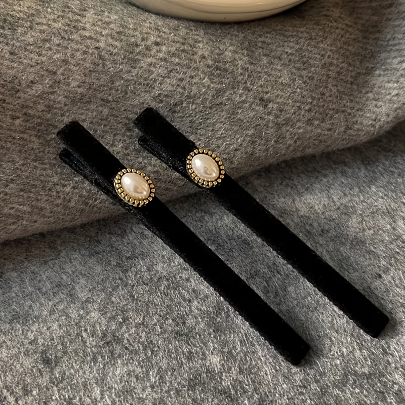 TEMU 2 Fermacapelli in Velluto con Strass | Fermagli a d'Anatra a Punta , Accessori Versatili per , Accessori per Capelli da Festa, Design Elegante,