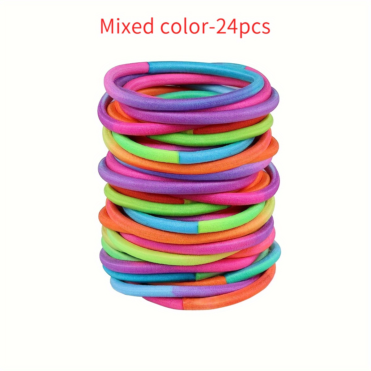 Image of 8/16/24pcs Mixed Color Ladies' Fashion Non-slip Hair Bands - Colorful Stretchable Scrunchies For Medium/thick Hair | No-damage Elastic Ponytail Holders (multi-pack Assorted Colors)