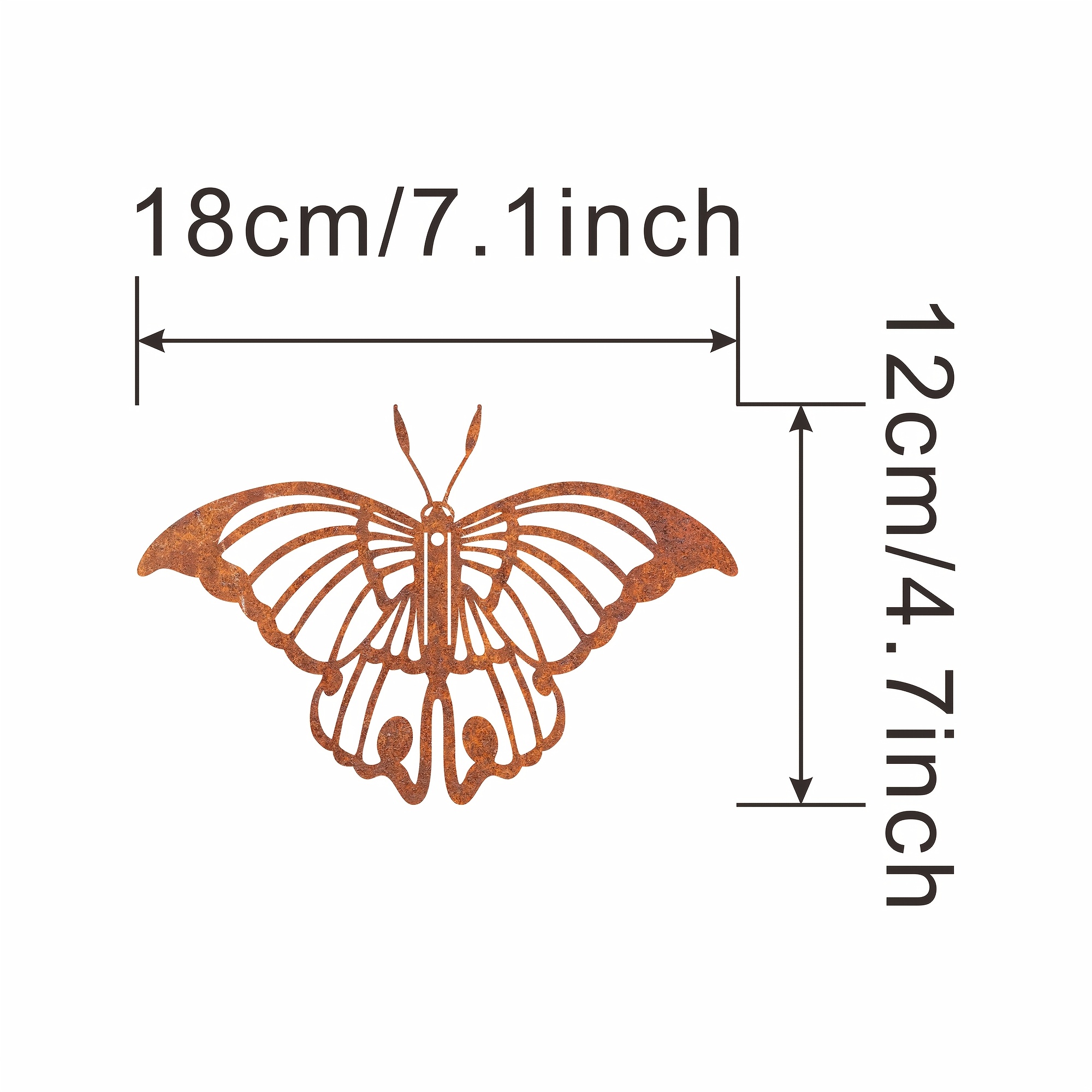 TEMU 【2d Flat】 [2d Flat] 1pc Metallic Rusted - Rusted Garden Decor - Courtyard Art - Wall Decoration