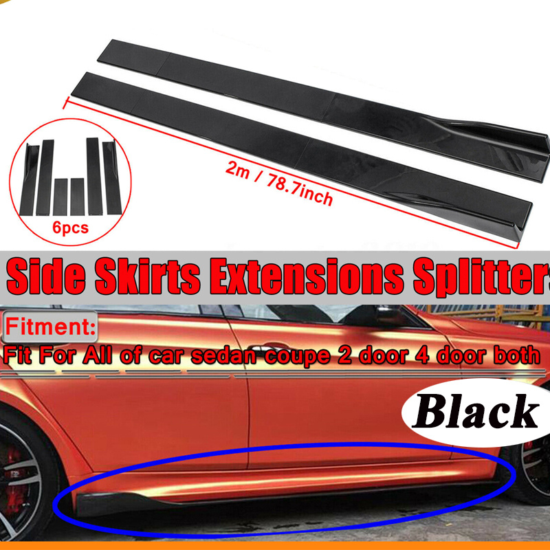 Universal Car Side Skirts, 78.7" Side Skirts Extension Splitter Lip, Car Rocker Panels Side Skirt Body Kit, Compatible For For For Corolla For 300