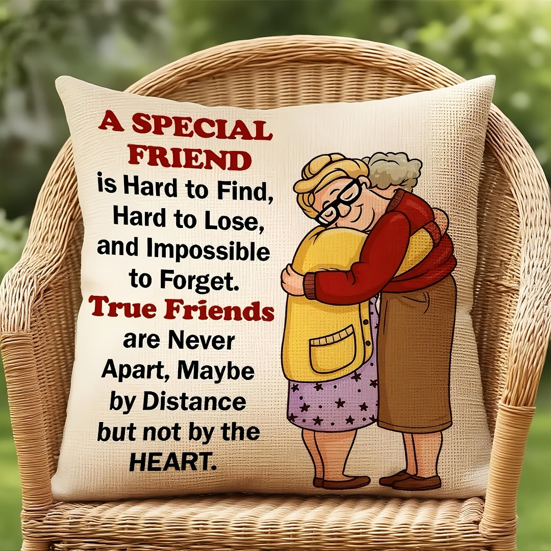 TEMU 1pc Pillowcase (insert Not Included) With Printed Design Featuring An '' Motif. This Set Includes Quotes About Deep Friendship, With A Zipper
