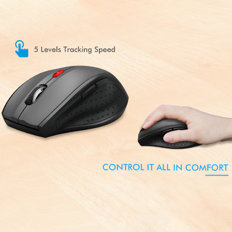 E-YOOSO Wireless Keyboard And Mouse Set with 2.4Ghz, Designed Ergonomically with a Wrist Rest, Features Low Voltage Alerts And Automatic Sleep Mode, Suitable for Home Office Use