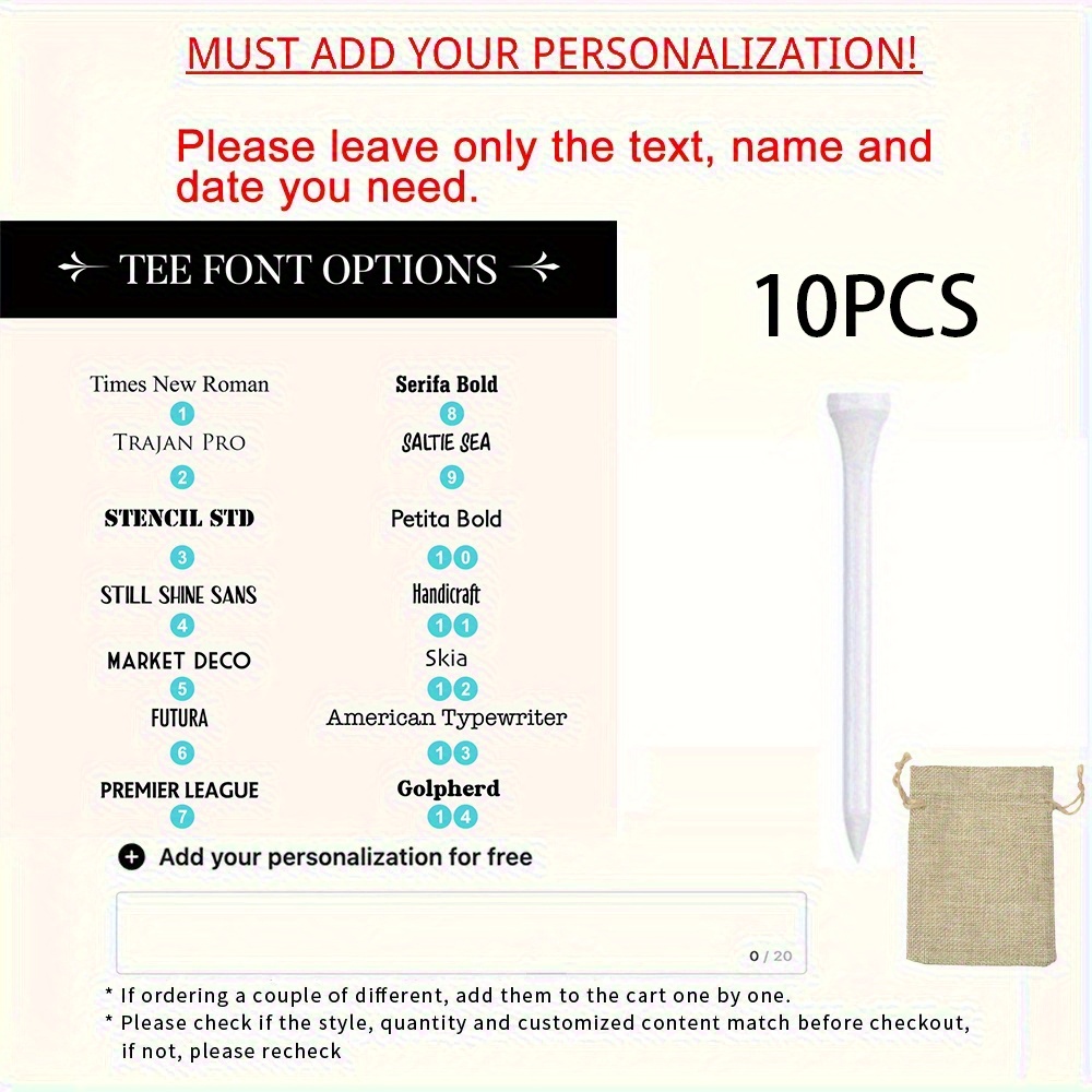 TEMU 10pcs Personalized Laser Engraved 5 Golf Spikes, Golf Tees, Gifts For Dad, Gifts For Him, Golf Weekend Gifts, Groomsmen Gifts, Golf Club