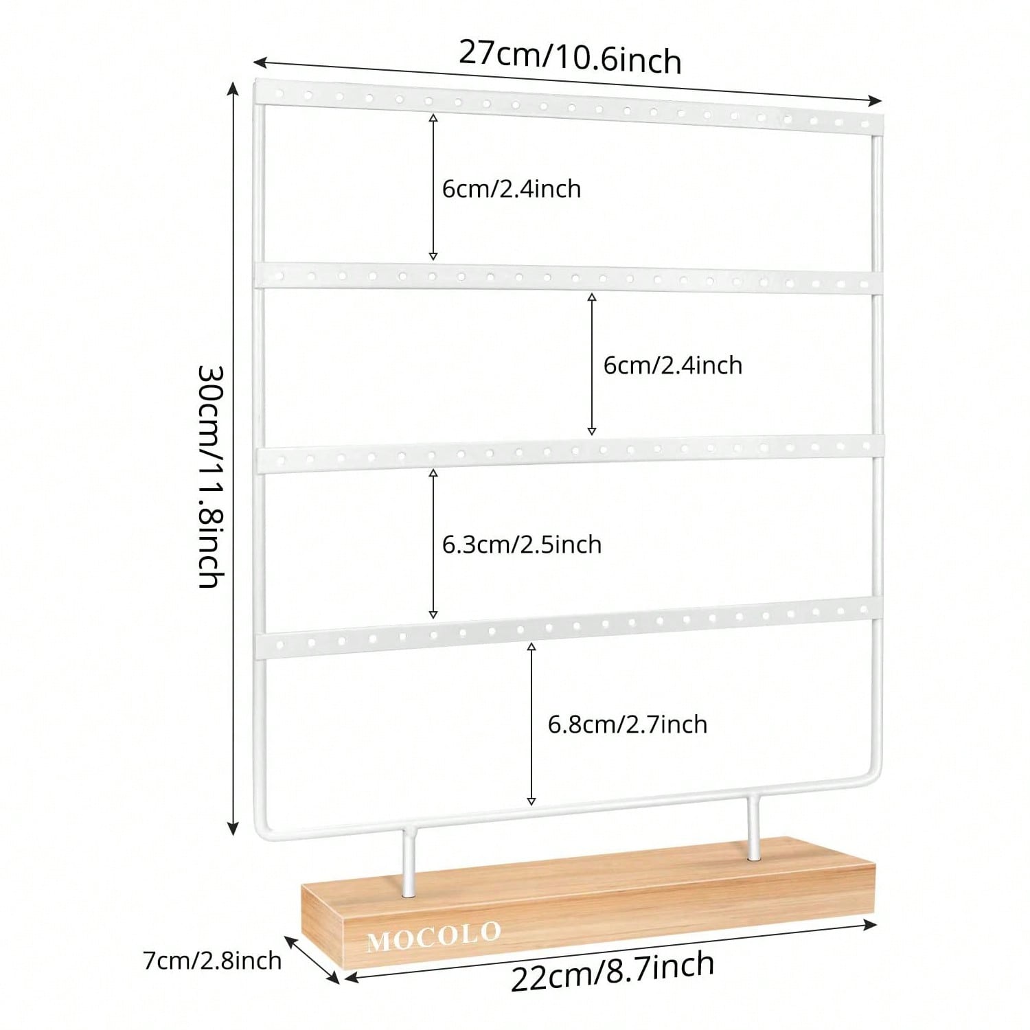 Image of Earring Holder Stand, Earring Organizer Display Holder Stand For Hanging Earrings(88 Holes & 4 Layers) (white) Back To School Dormitory Storage, Jewelry Towers