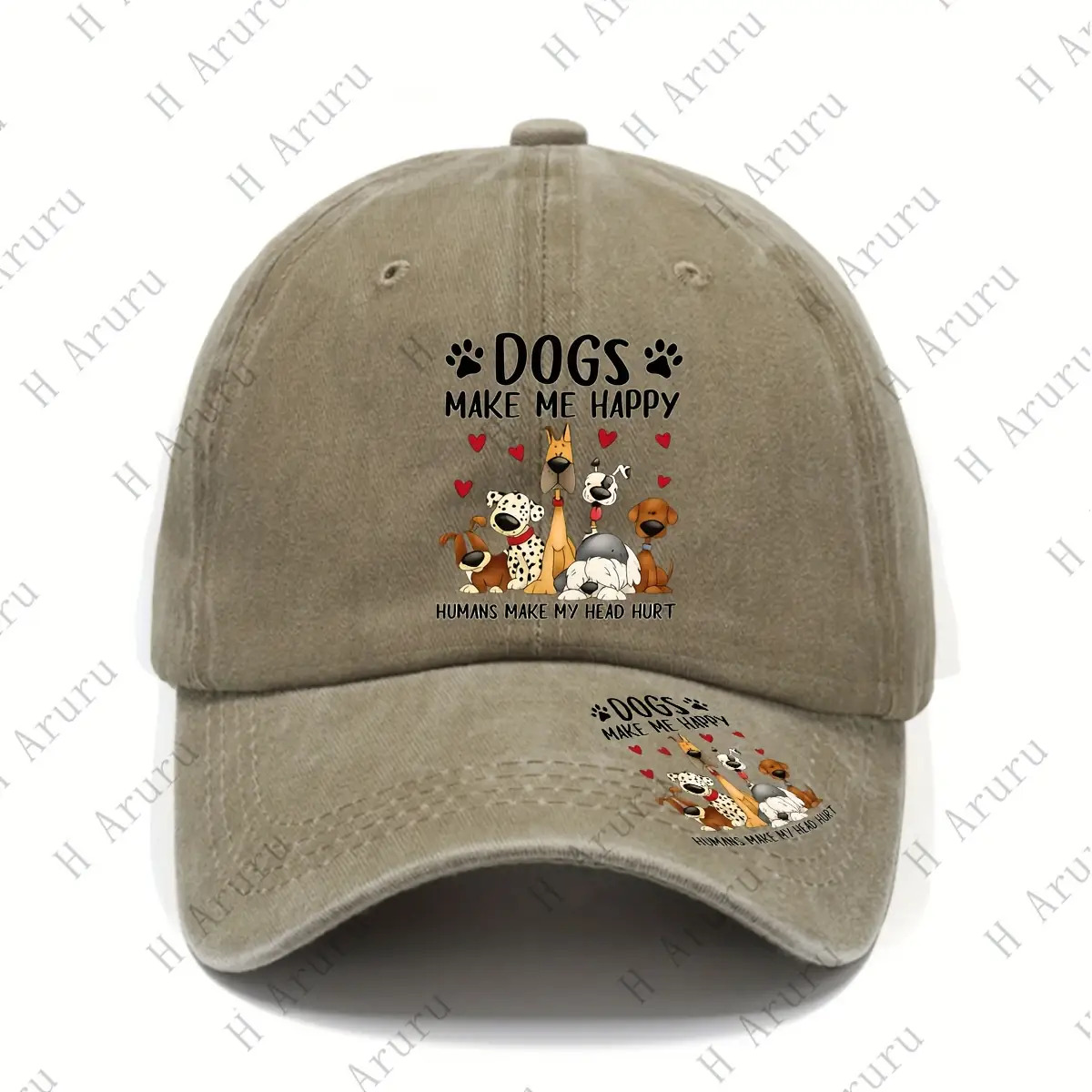 TEMU 1pc Unisex Sunshade Washable Baseball With Printed "humor Humans Make My Head Hurt" Pattern, Suitable For Outdoor Sports, Ideal For Gifting