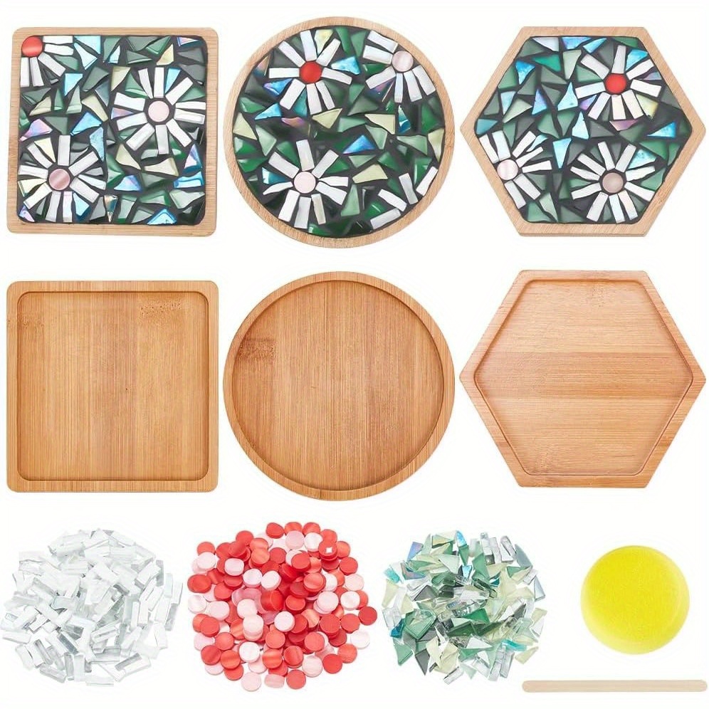 diy mosaik bastelset 3 teiliges set bambus untersetzer - Temu Germany