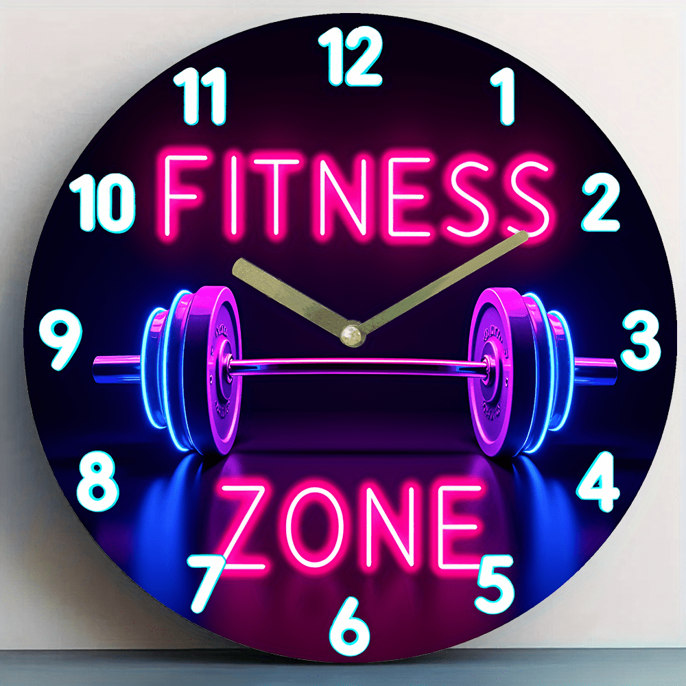 1pc reloj de pared de zona de fitness silenciosa no 3d con diseño