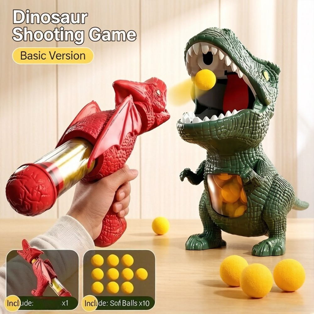 14pcs Additions Dinosaur Hunting Toy, Parent-Child Interactive Shooting Game - Enhances Hand-Eye Coordination, Fun Score Game, Suitable for Parent-Child Interaction Ages 3+, Made with Safe Materials