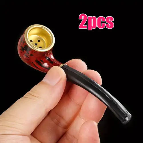 smoking a tobacco pipe mini Stand-Up Fumed Sherlock Hand Smoke Station Greek Glass 3" Mini Hand