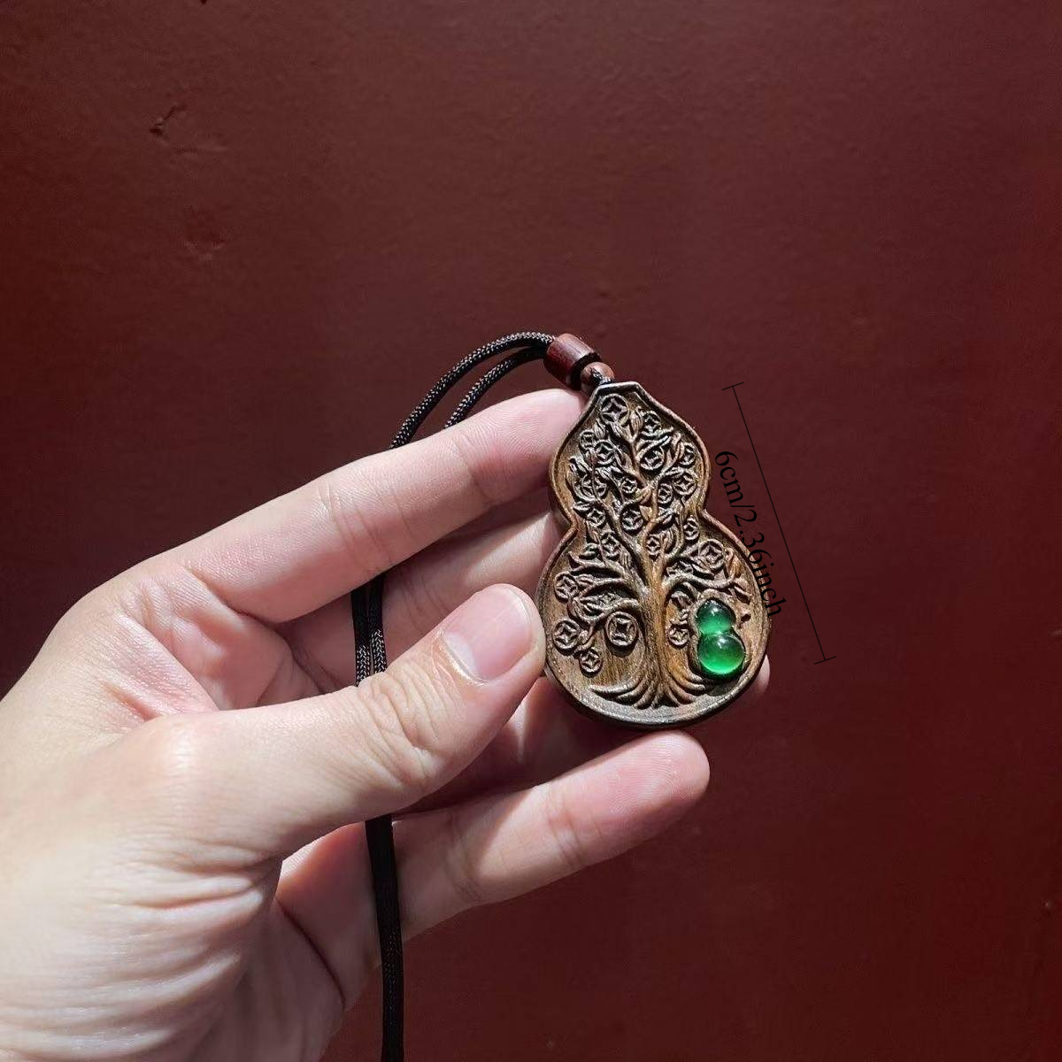 Ancient Chinese Gourd Money Tree Pendant, Cultural Charm