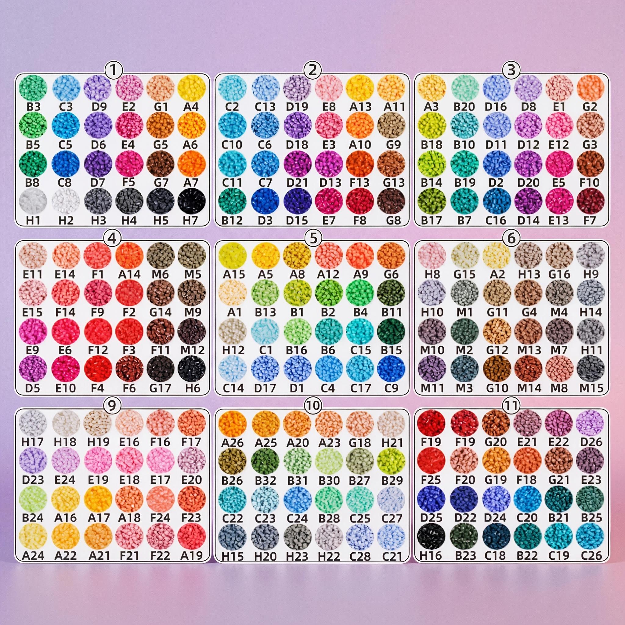 TEMU 16 000 perles mini Fusion de 2,6 mm de haute qualité, 24 couleurs par boîte, avec un total de 264 options de couleurs. Matériaux pour mosaïque