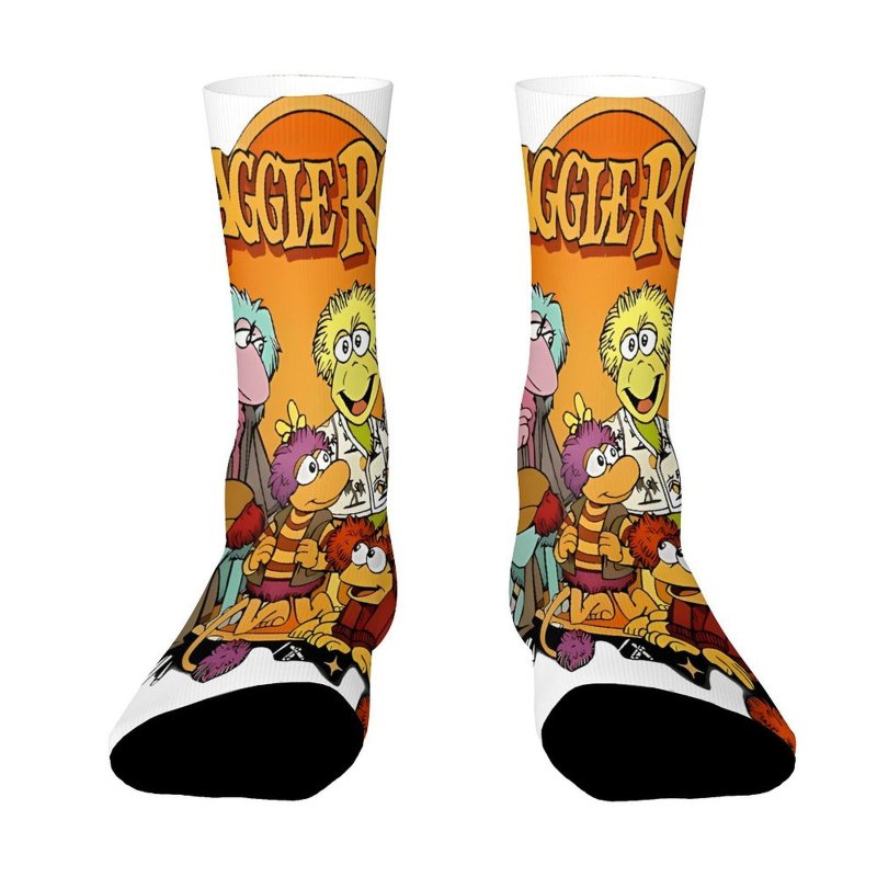 TEMU 1 Pair Of Unisex Outdoor Socks With Direct-print Designs Featuring Bright, Vivid, And Fun Multicolored Patterns. Mid-calf Socks Are Machine