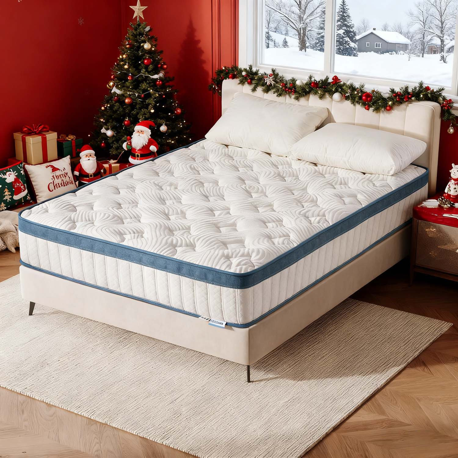Image of Mattress Height 25cm, Mattress Medium Hardness H3, 7-zone Mattress, Spring Mattress With Memory Foam (140 X 190 X 25cm)