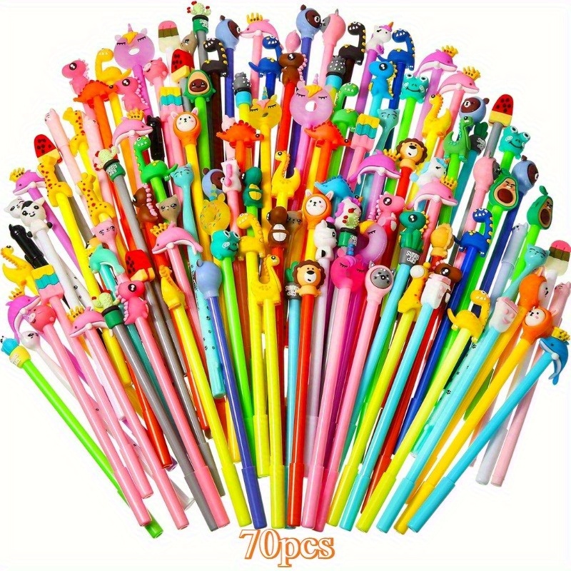 50pcs cartoon style ballpoint pen set smooth writing 0 5mm fine dots plastic cylinder with   cap       for office and school supplies 18 Product details 0