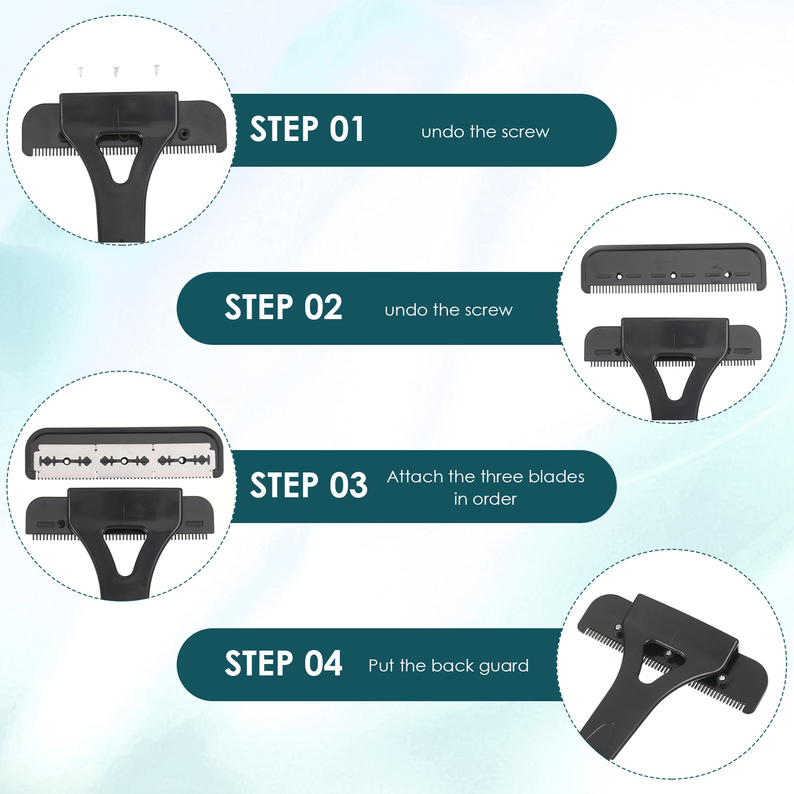 Men's Back Hair Trimmer with 5 Blades and Adjustable Long Handle