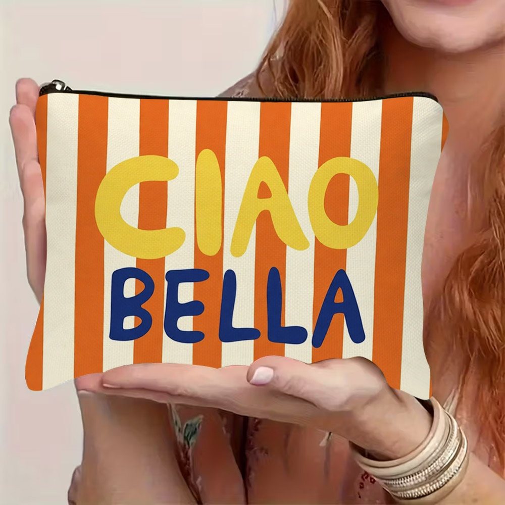 TEMU Neceser de Viaje de Poliéster 5.91 X 8.66 Pulgadas, Bolsa de Cosméticos con Estampado de en Color de BELLA, Organizador de Artículos de Portátil