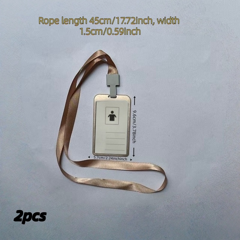 TEMU 2d Classic/exquisite Thickened/double Sided Transparent/aluminum Alloy Work Card Cover/work Card/employee Exhibition /access Card Cover/factory