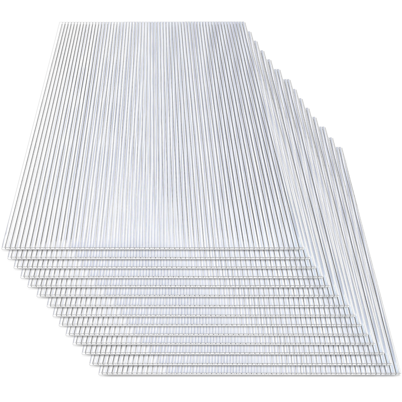 E-shop 14x Polycarbonat-Gewächshauspaneele, Gewächshauspaneel, Sonnensegel, Innenhof-Sonnenschutz, hohles Blech, Markise, doppelter Schatten, Fenster,