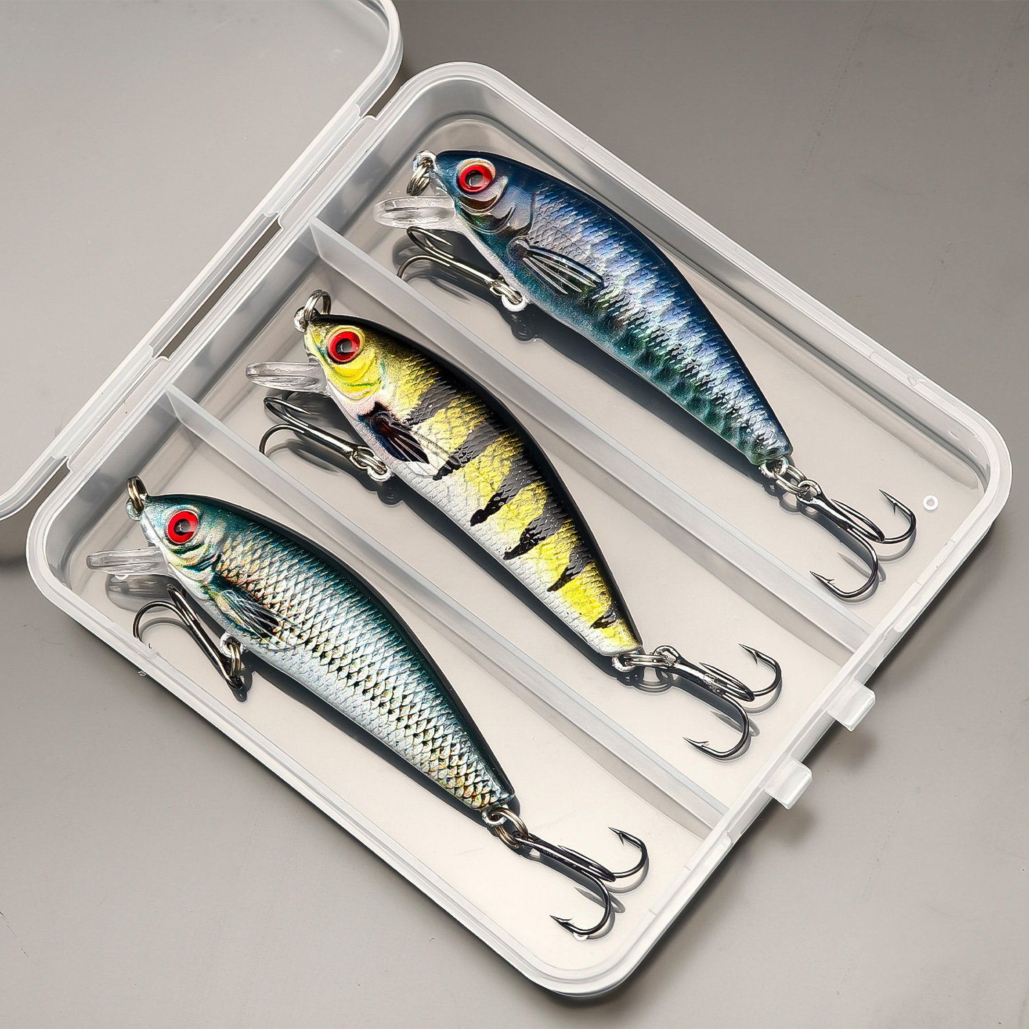 TEMU Anfs 3pcs Fishing Lure With Colorful Design, Sinking Minnow Artificial Bait - A Gift For Fishing Enthusiasts
