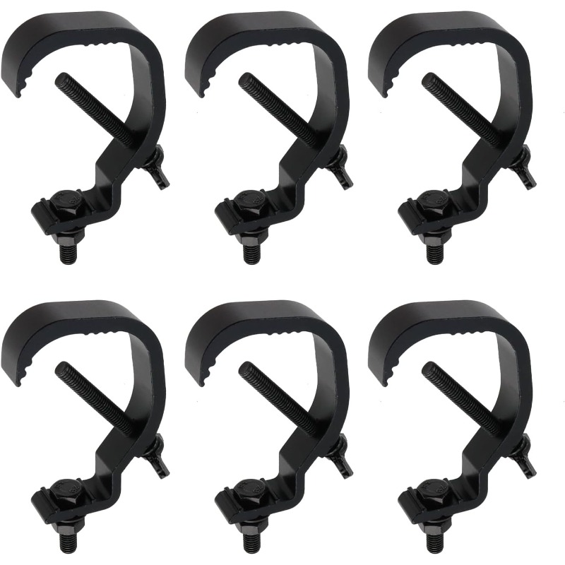 E-shop Ein Set aus 6 robusten Truss-Klemmen aus Legierung für Bühnenbeleuchtung, geeignet für DJ-Projektoren, PAR-Strahler und Moving-Head-Lichter, für