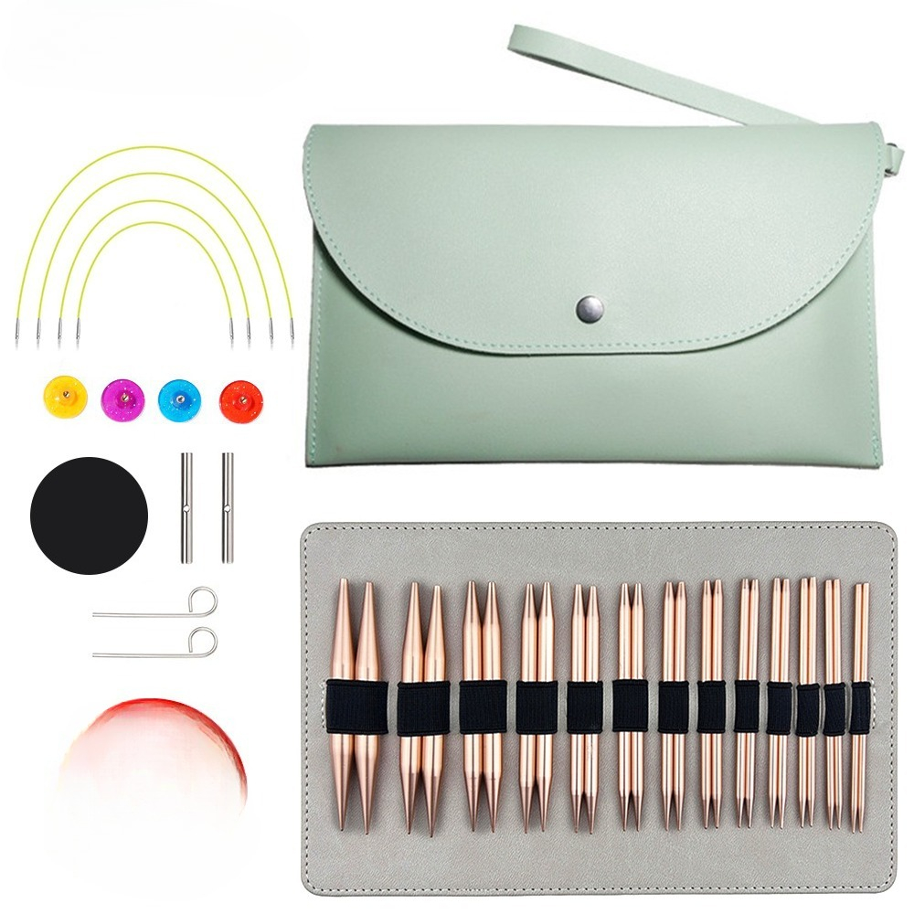 Colorful Interchangeable Circular Knitting Needles & Crochet Hooks Set, Removable Tips For Diy Craft