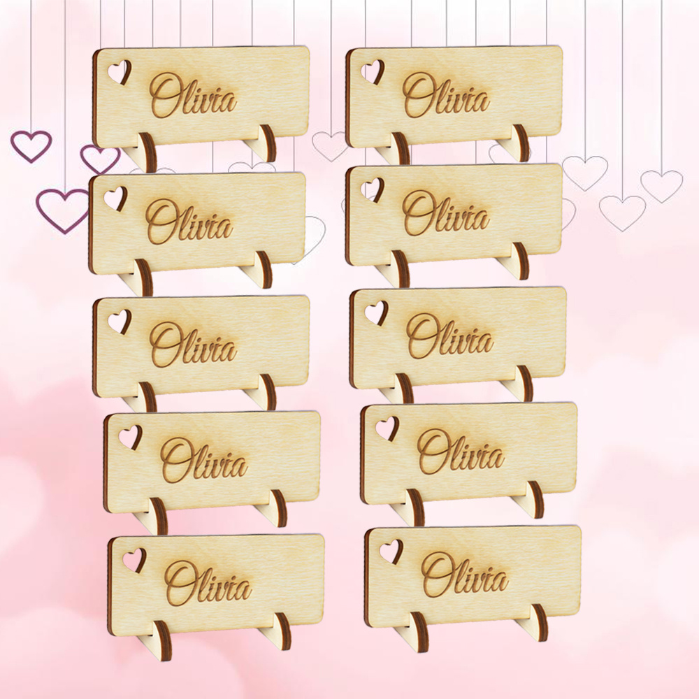 Image of Personalized Wooden Custom Wedding Seating Cards Holiday Party Seating Cards Used As Pendants, Used As Guest Gifts, Laser Cut And Engraved Text Event Decoration Gifts, Item Name Tags