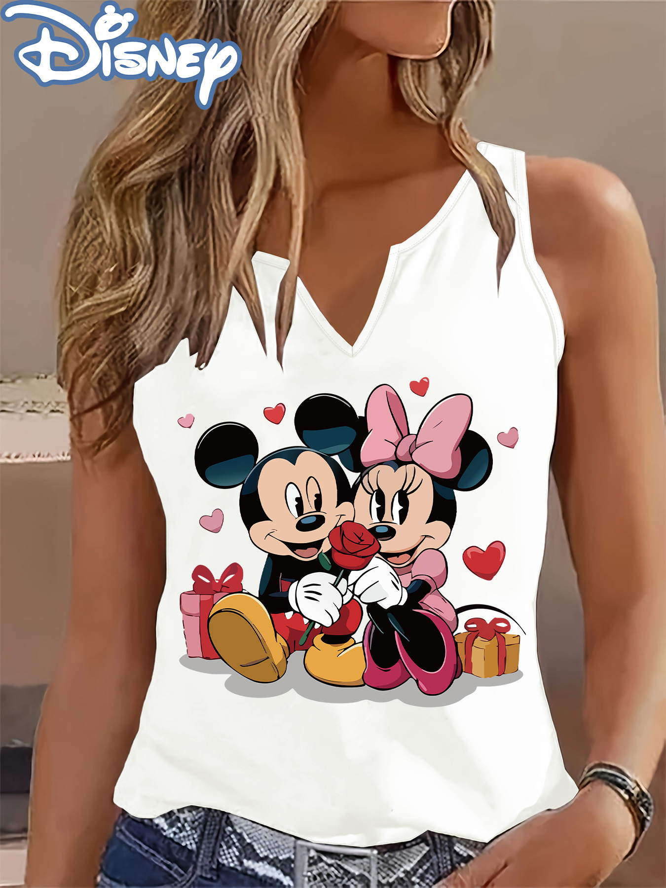 womens v neck tank top cute Temu Germany