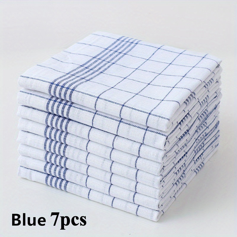 Image of 7/14pcs Set, Classic Dish Cloths, Checkered Dish Towels, Tea Towels, Multipurpose Kitchen Towels For Sink Cleaning, Stove Washing, Pots, And Utensils