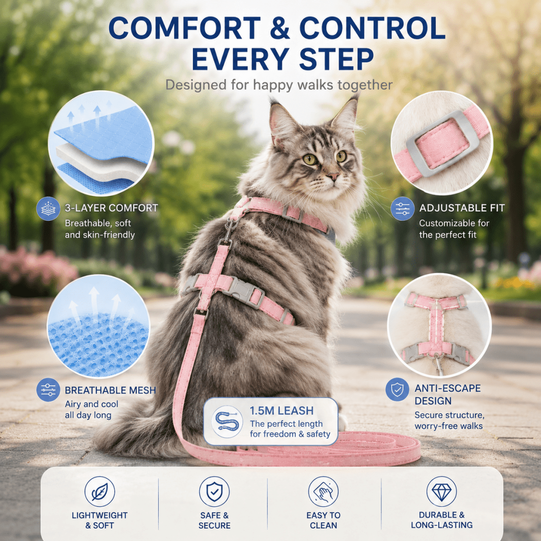 Custom Name Pet Leash for Cats and Dogs