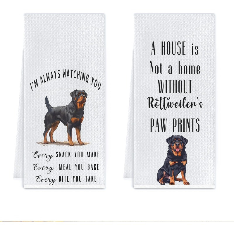 

Rottweiler Kitchen Towel - 18x26 Inch, Funny & Comfortable Dish Cloth For Dog Lovers, Perfect Housewarming Gift, Machine Washable Polyester