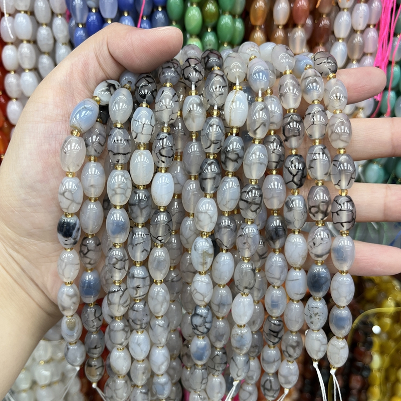 8X12Mm Vibrant Natural Stone Rice Beads Collection